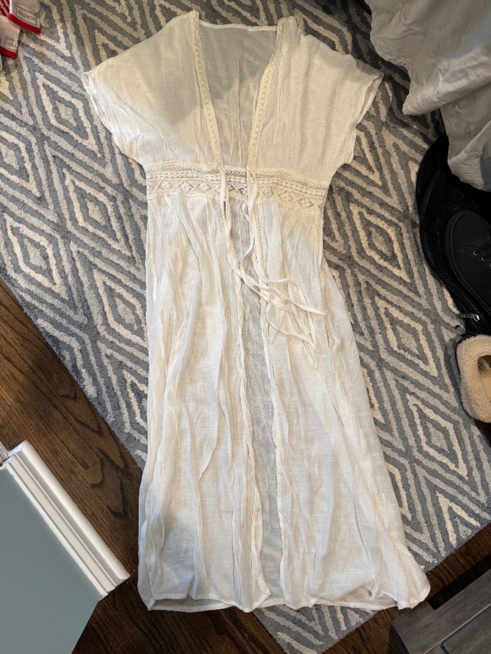Bride white long swim cover up